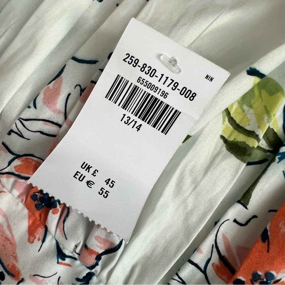 Abercrombie & Fitch Size 13/14 Floral Ruched Puff Sleeve Dress NEW!